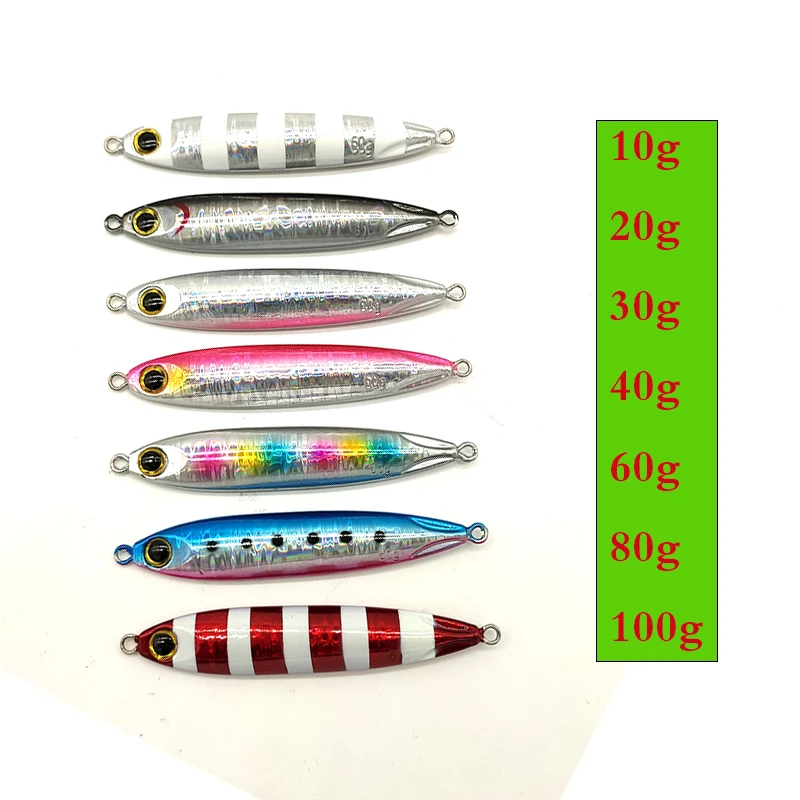 Оптовая продажа, свинцовый металлический джиг, приманка для джиггинга с медленным шагом, светящаяся рыболовная приманка, снасть для морской воды, лодки