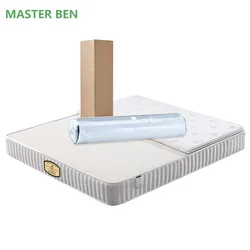 New Arrivals Wholesale Compressed King Size Square Foam king size  bed roll pack bamboo  mattress in a box