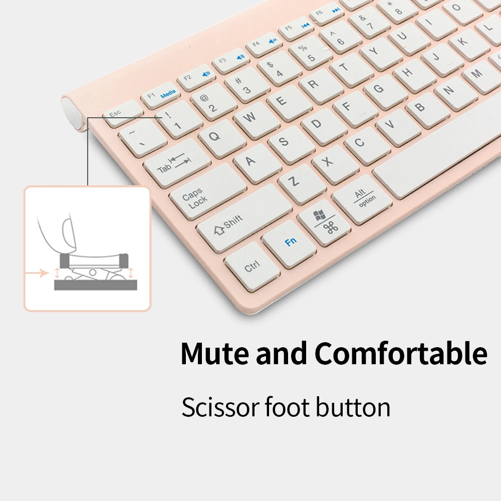 SAMA Slim Optical Wireless Keyboard Desktop Scissors Switch Wireless Keyboard Thin Keyboard for Laptop Usb Membrane USB 2.0 ABS