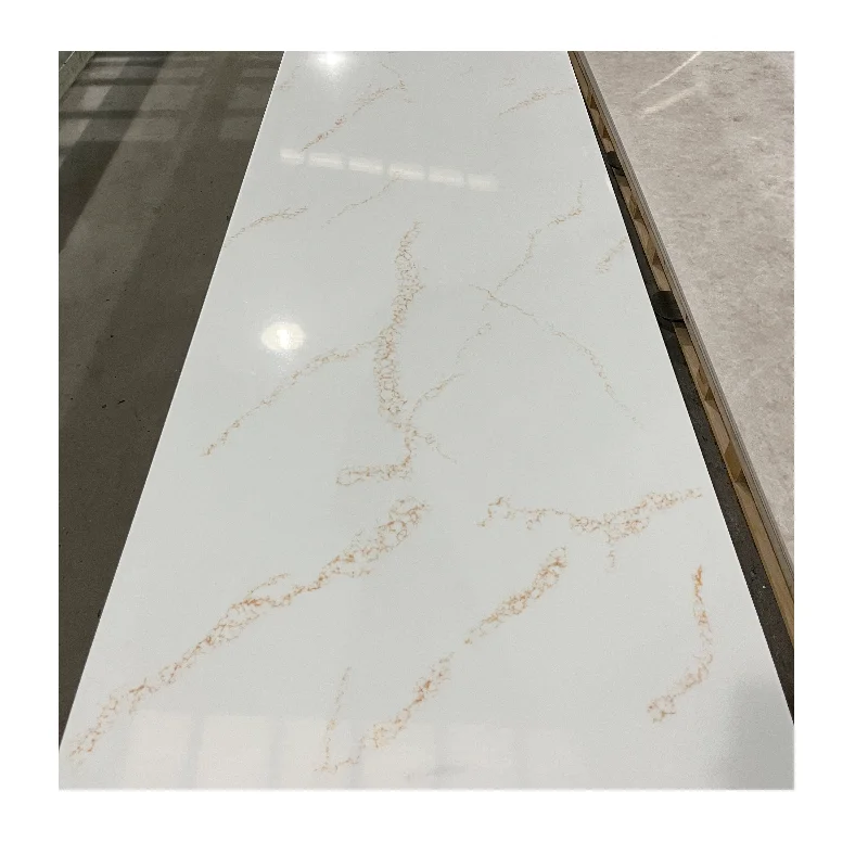 China Koris calacatta in gold big slab artificial marble stone modified acrylic solid surface Stone sheets for countertop
