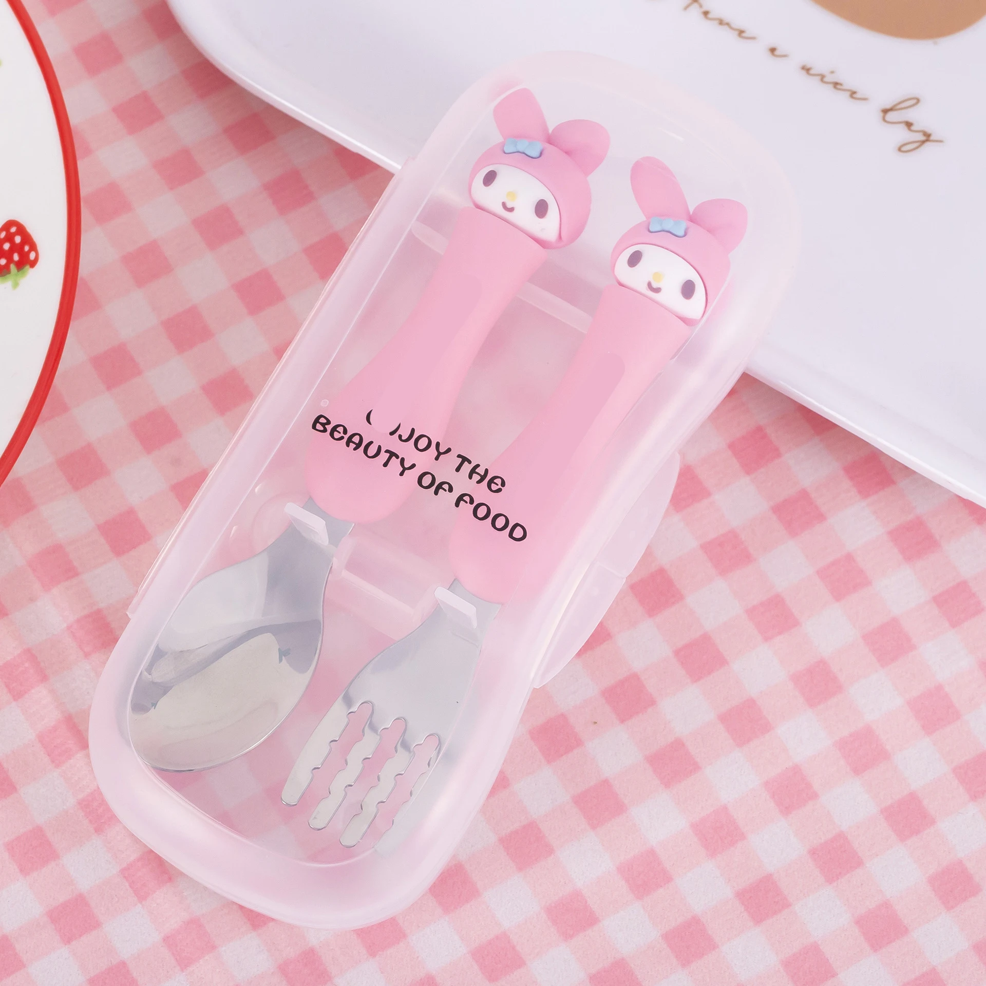 New Wholesale Infant And Toddler Cartoon Tableware 304 Stainless Steel Spoon And Fork Boxed Cartoon Tableware