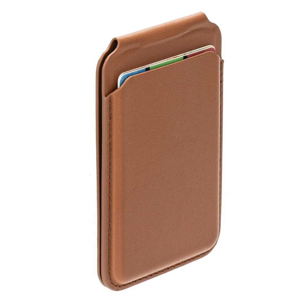 Custom Logo Strong Magnetic RFID Blocking PU Leather Wallet Card Holder Plain Smart Phone Case Secure Credit Card Slots
