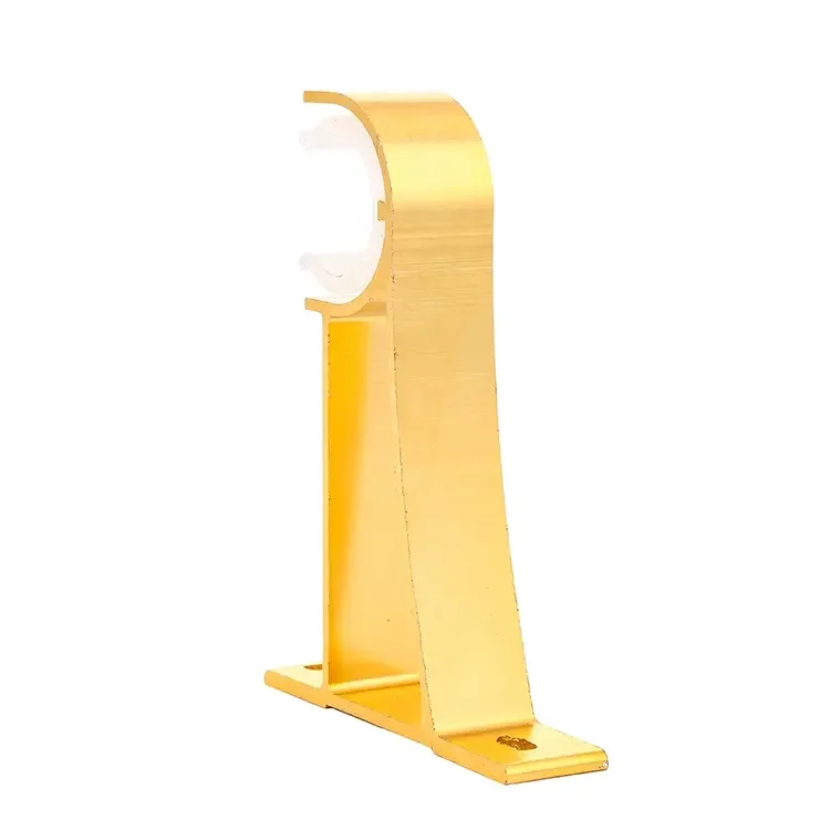 curtain rod support fittings single double thickened aluminum alloy Roman base golden color and silver color curtain rod bracket