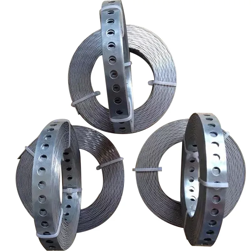 60lb Galvanized Steel Pipe Strap Perforated Metal Hanger Tension Clips Bendable Metal Strip Holes Pipe Supports Hanging Trimming