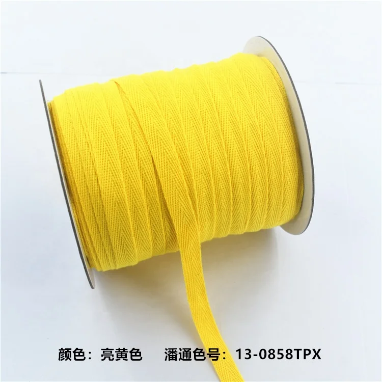 Colorful 1cm cotton and ploy herringbone tape for binding
