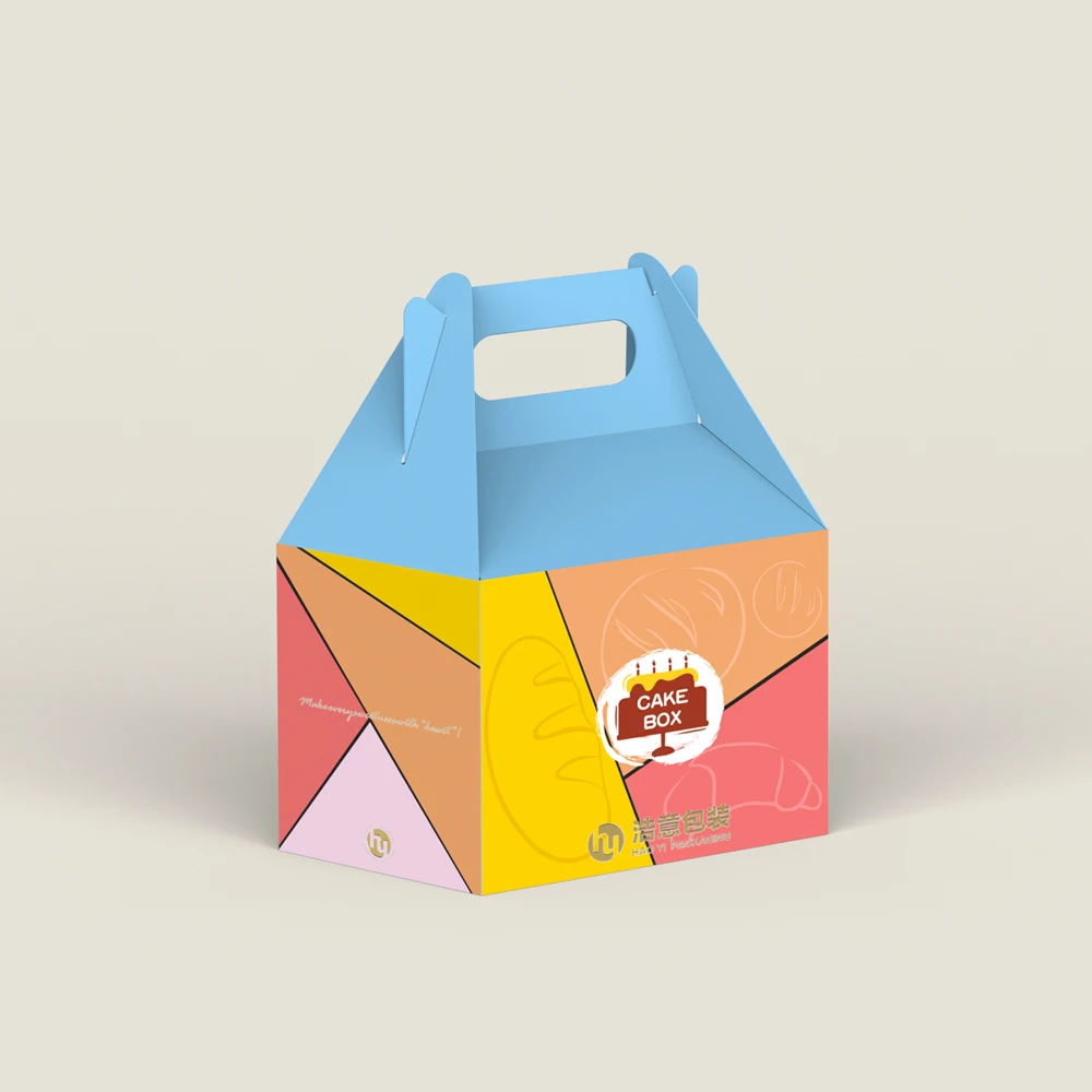 China Wholesale custom luxury swiss roll cake box package christmas cake box corrugated board paper tall cake box with handle