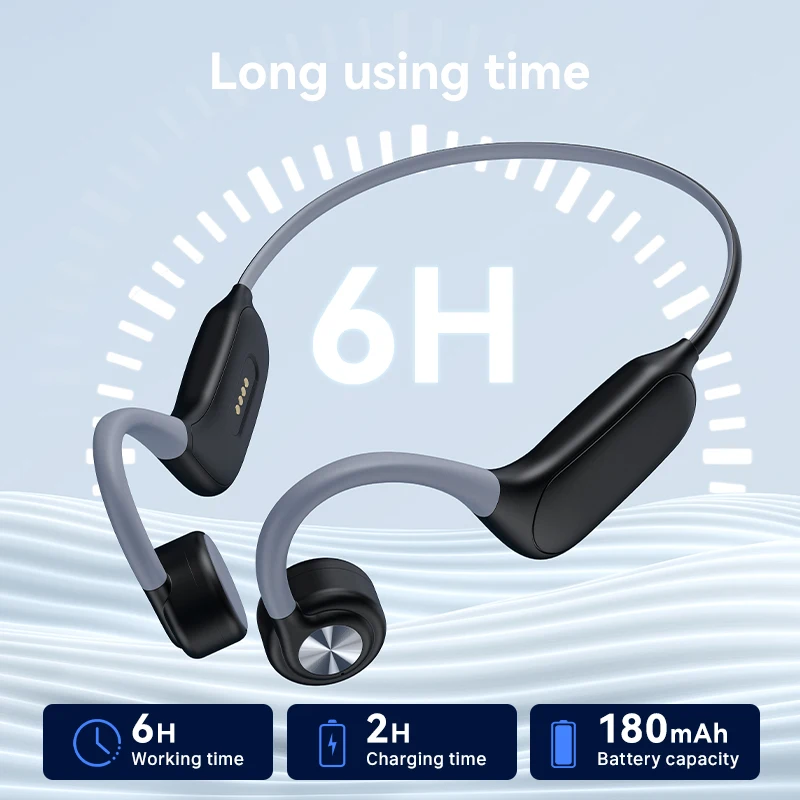 Waterproof IP68 Smart Swimming Headset Bluetooth V5.3 Wireless Open Ear Sport Headphone Bone Conduction Headphone