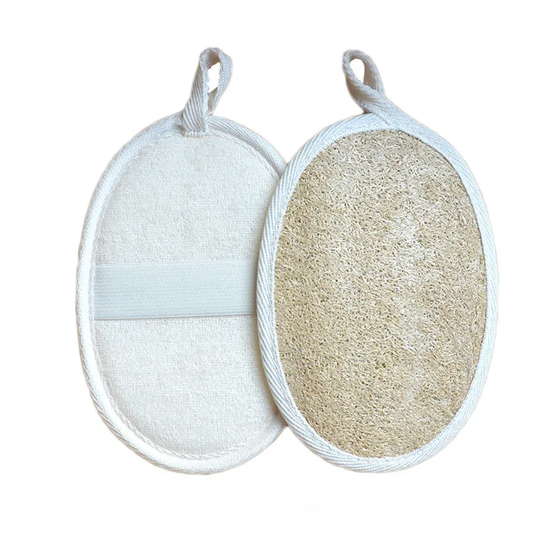 Bath Disposable Natural Loofah sponge Scrubber Brush Close Skin For Hotel Amenities