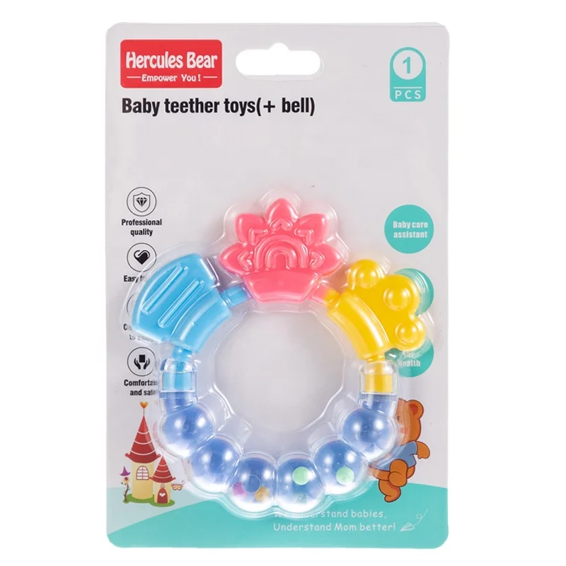 Wholesale OEM Baby Silicone Dental Gel Teeth Grinding Stick Toy Food Grade comfort Can Emit Sound