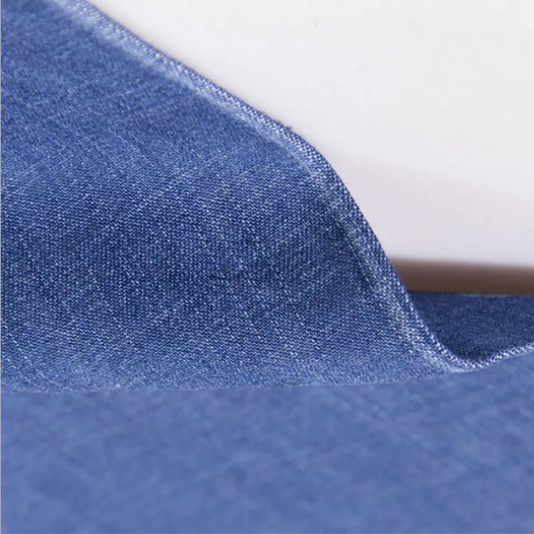 
Yarn Dyed Natural Soft 5oz Thin 100% Tencel Silk Slip Sweat Wicking Denim Fabric For Shirt 