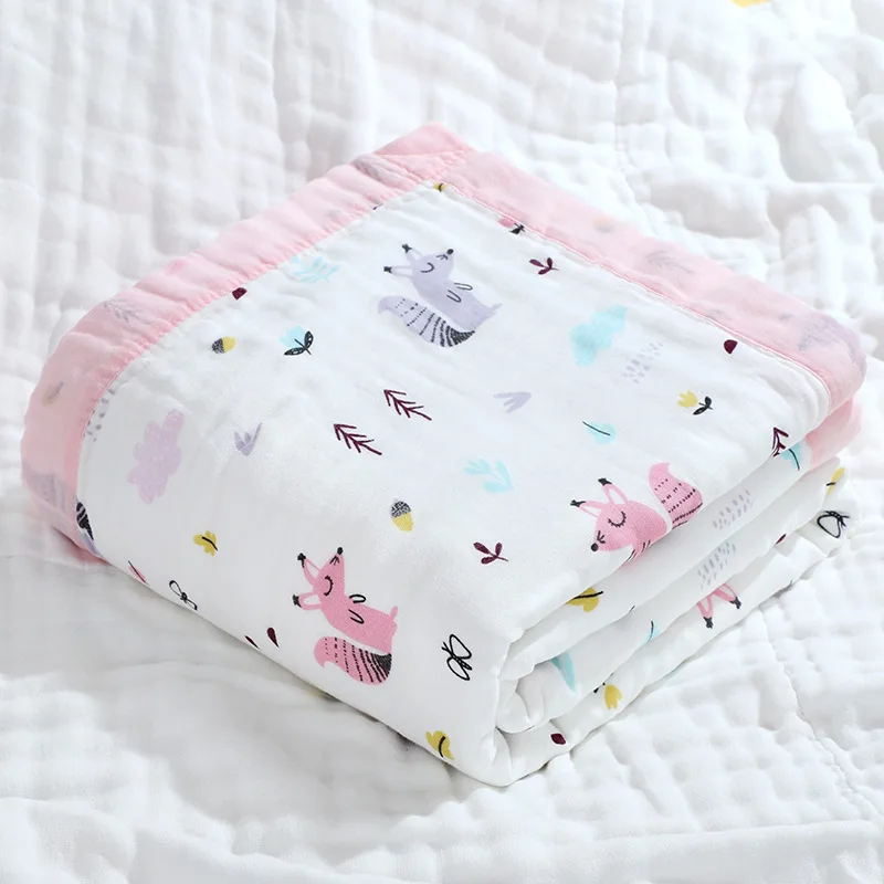 110*110 cm 6 layers 100% cotton quilt price commercial wholesale baby swaddle price blankets muslin swaddle blankets