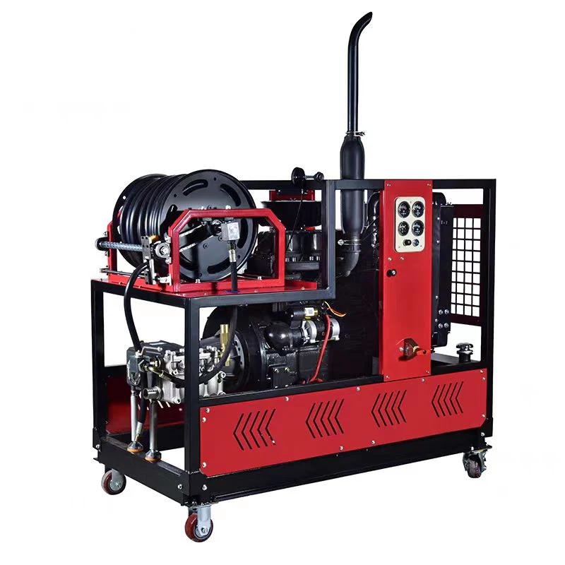 4cylinder Diesel 2900Psi 135LPM Sewer Pressure Washer Water Jet Cleaner Machine Sewer Drain Clean Pump Pipeline Dredging Machine