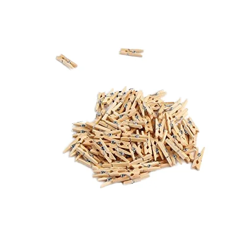 Wholesale Natural Wooden Clips Customizable color Mini Clothes Pins Wooden Clothespin Clothes Pegs Clip For Clothes Photo