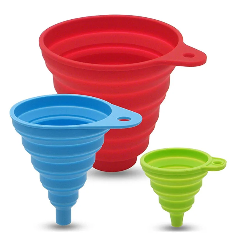 Кухонная Воронка 3 разных размера воронки для заполнения бутылок Складная воронка из пищевого