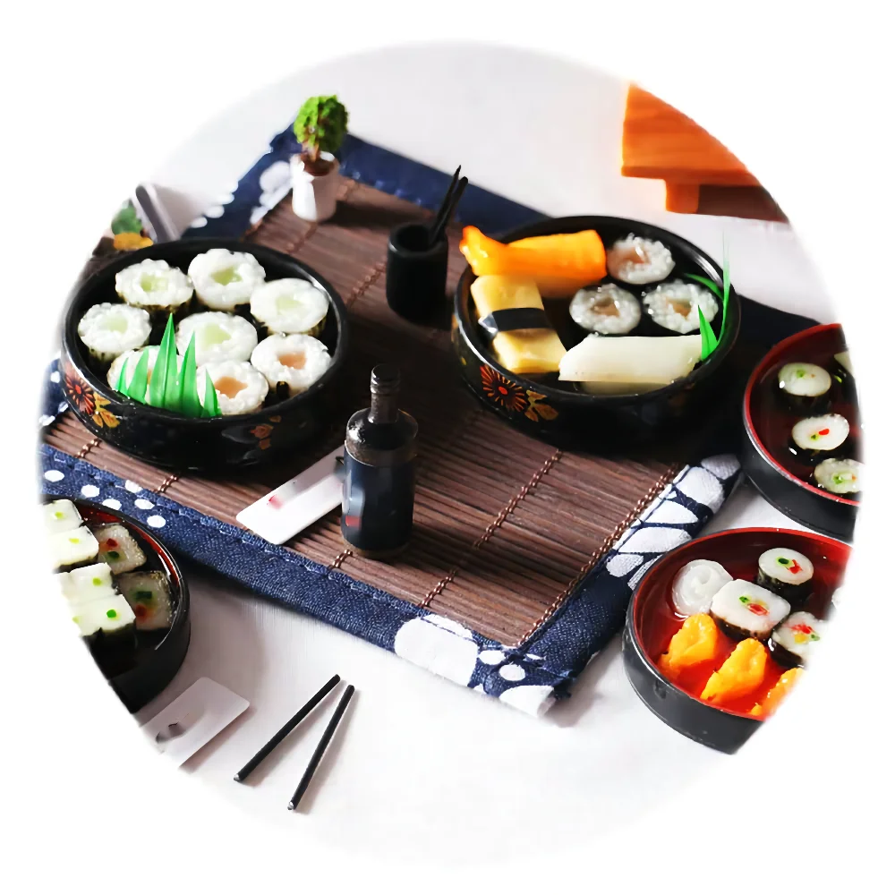 Имитация японской кухни Набор Суши винные модели для кукольного домика аксессуары еда игрушки миниатюры