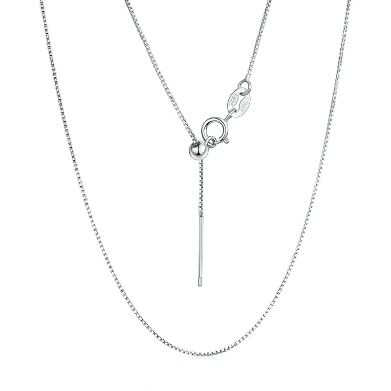 High Quality cadena de plata 925 Sterling Silver Chains Jewelry Making Thin Base Necklace Silver Chain for Women