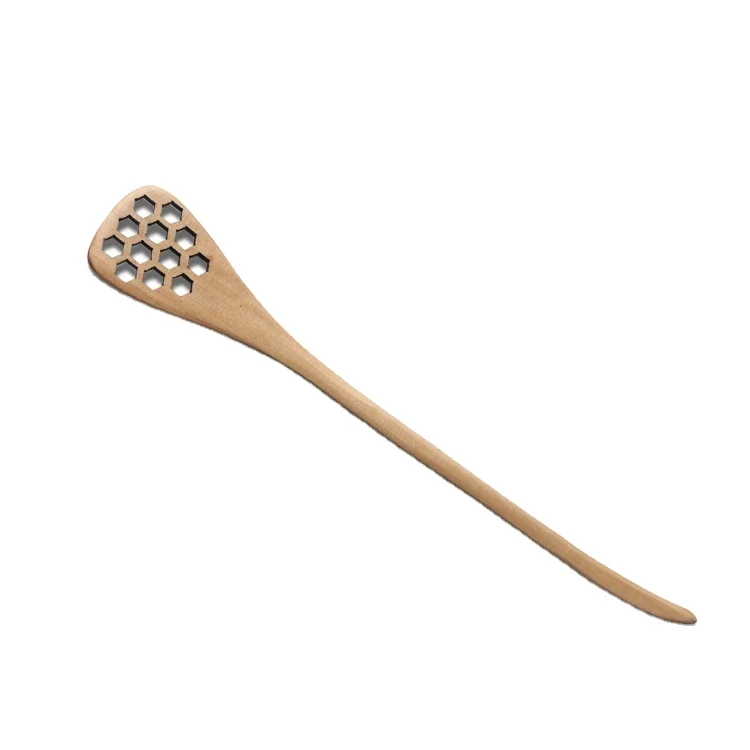 Wooden Honey Stick Stirring Spoon Long Handle Coffee Juice Server Mixing Teaspoons Kitchen Restaurant Party Supplies
