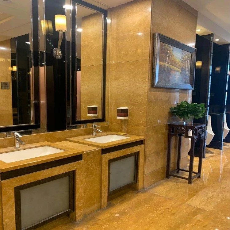 Noble emperor gold marble warm color high-quality natural stone full of high-end sense kitchen and bathroom decoration