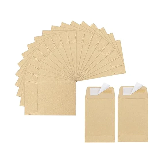 Brown Kraft Small Money Envelope Custom Print Envelope Small Coin Envelopes for Office Home School
