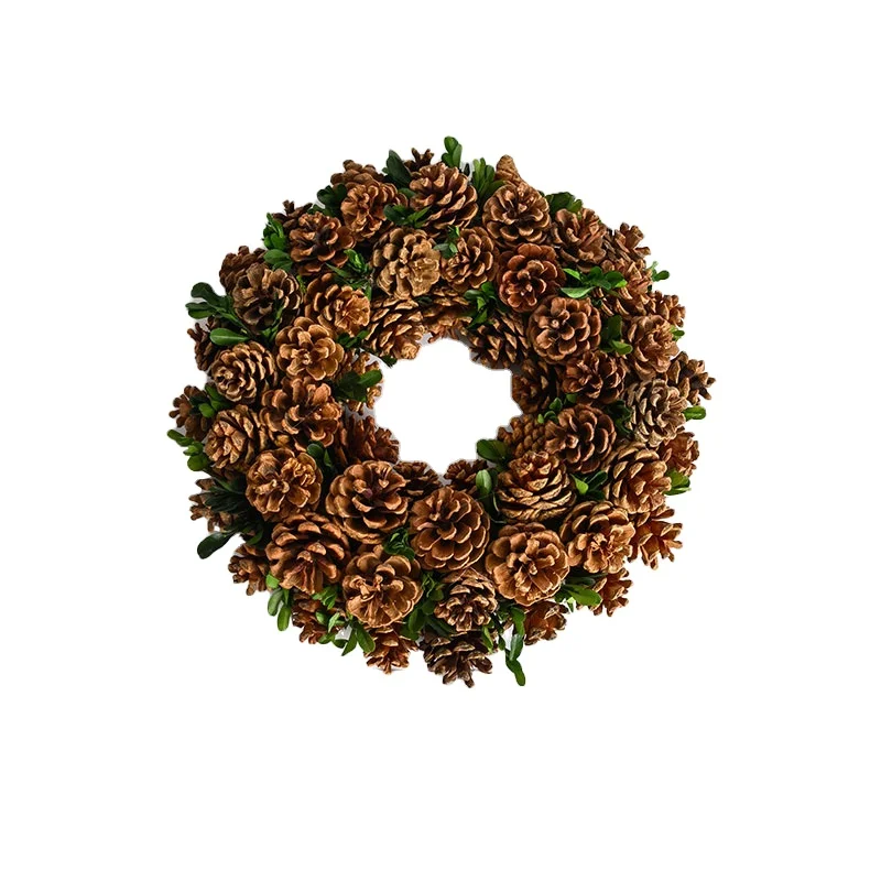 Cheaply Price Mini Wreath Christmas Pine Cone Boxwood Garland For Christmas Tree