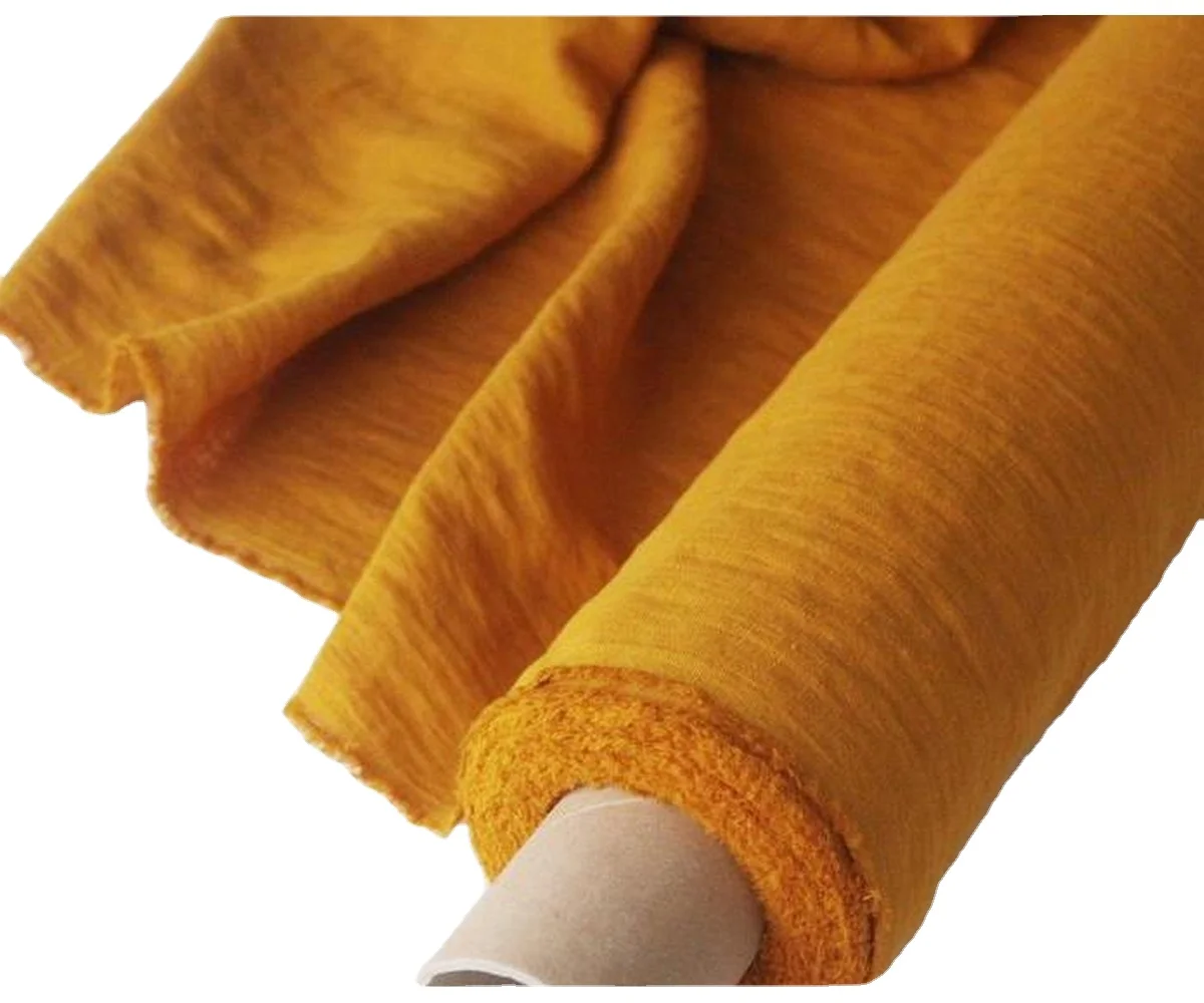 100% льняная ткань с потертостями, однотонная окрашенная льняная ткань, используется для блузок и рубашек