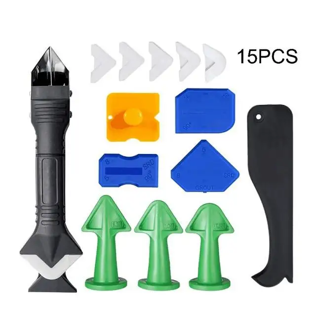 Silicone Scraper Sealant Smooth Remover Tool Set Caulking Finisher Smooth Grout Kit Floor Mould Removal Hand Tools Set