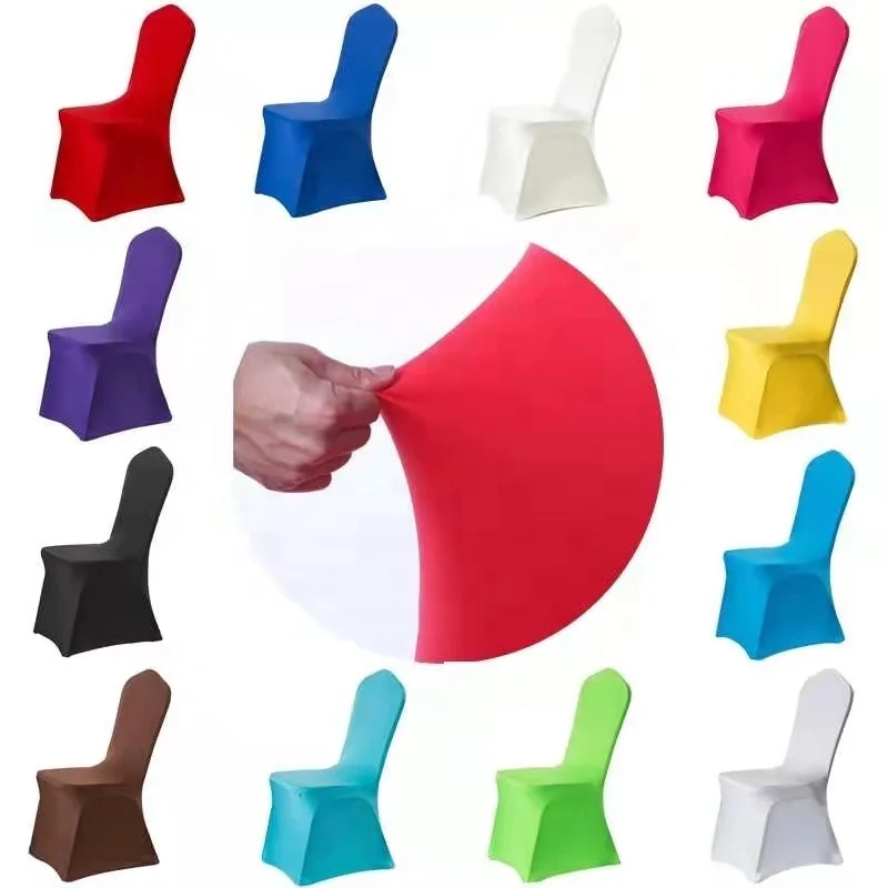 Colorful Hotel Wedding Decoration  Spandex Chair Cover customizable durable chair covers for events