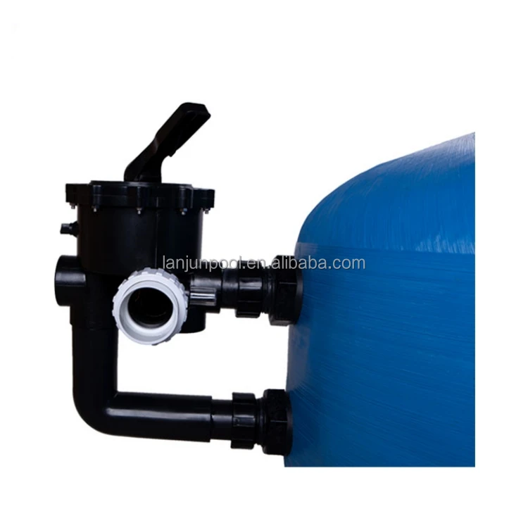 Customized Black Multiport Valve Sand Filter Control Valve Silica Self Cleaning Polyester Fiber Pool Sand Filter For Swimming