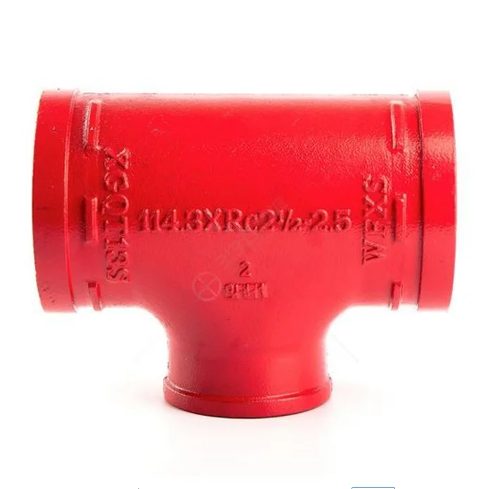 131RX Ductile Iron Sand Casting Threaded Grooved Pipe Fittings And Accessories Reducing Tee Quick-connect  With Female