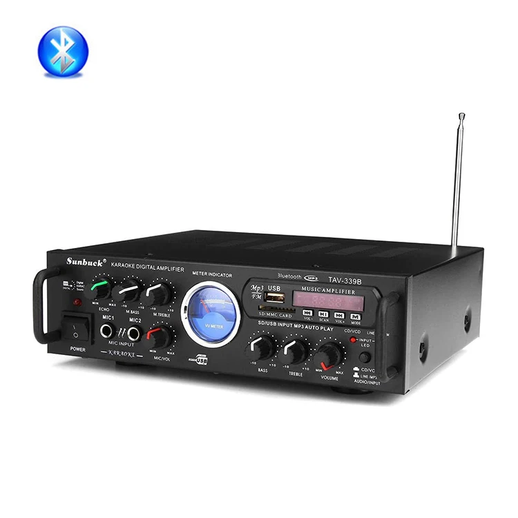 High Quality 2 mic input digital sound voice Home theatre system Ktv Dual Channel audio amplifier price