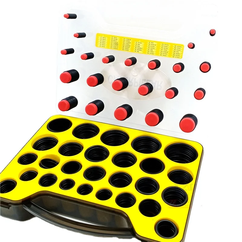 Universal 382 386 407 419 Pcs Nbr Fkm Silicone O Ring Kit Box Assortment Excavator Hydraulic Oring Kit