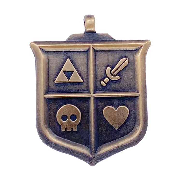 metal medal with ribbon