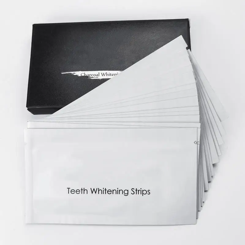 Индивидуальная торговая марка, усовершенствованные отбеливающие гель-полоски для зубов, активированный уголь для зубов, древесный уголь, не Пероксидные отбеливающие полоски