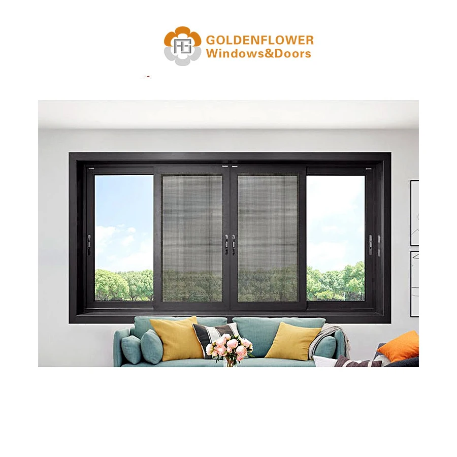 Simple design aluminum alloy glass sliding window casement window  aluminum  glass window hurricane impact windows proof