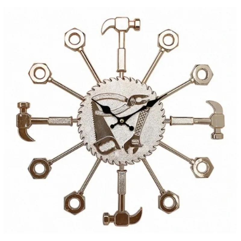 New Creative Modern Design Wrench Shape Personalized Decorative Wall Clock Large Wall Clock