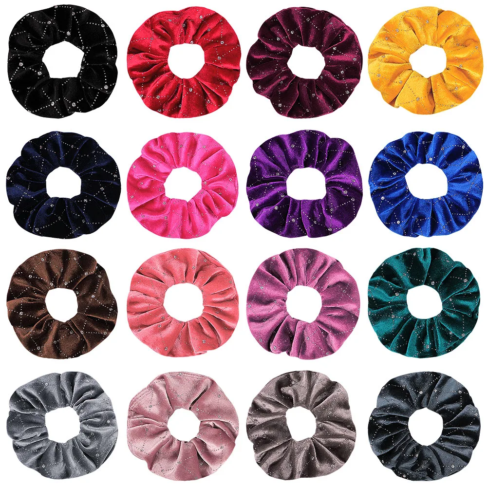 Sparkly Rhinestone Velvet Hair Scrunchies Scrunchy Woman Ponytail Holder