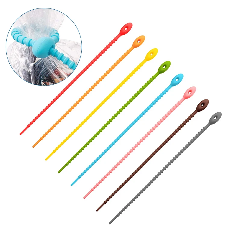 Free Sample  Twist Lock Twist Lock Sports Storage Silicone Strap Multi-Functional Silicone Cable Tie
