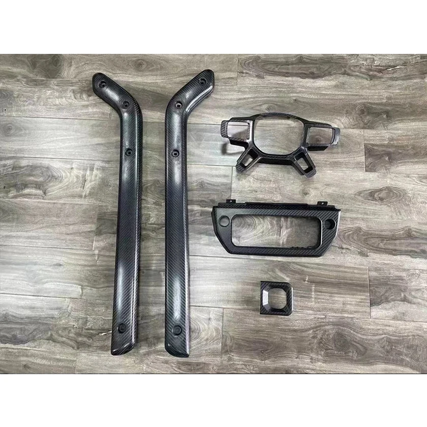 Real Carbon Fiber Car Steering Wheel Buttons Frame Cover Trim For Land