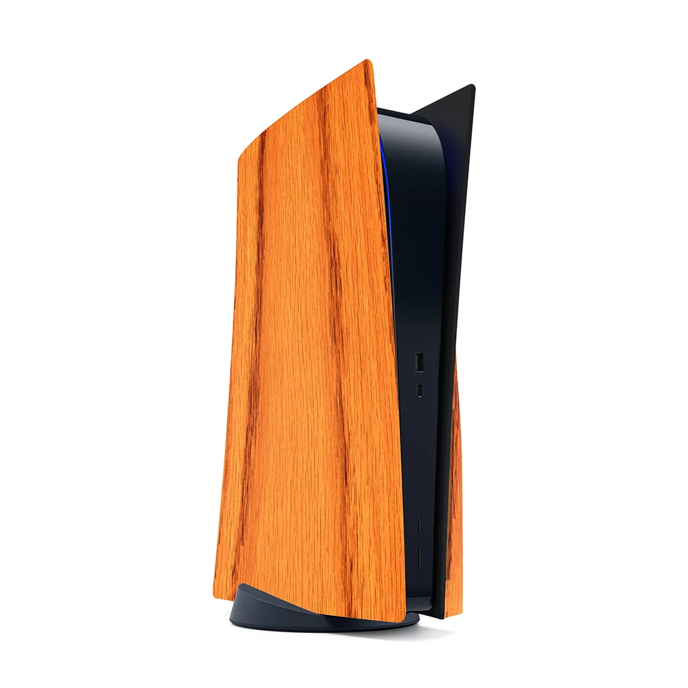 Wood Style Anti Scratch Console Cover For PS5 Disc Edition Replacement Plate Shell for PS5 Console