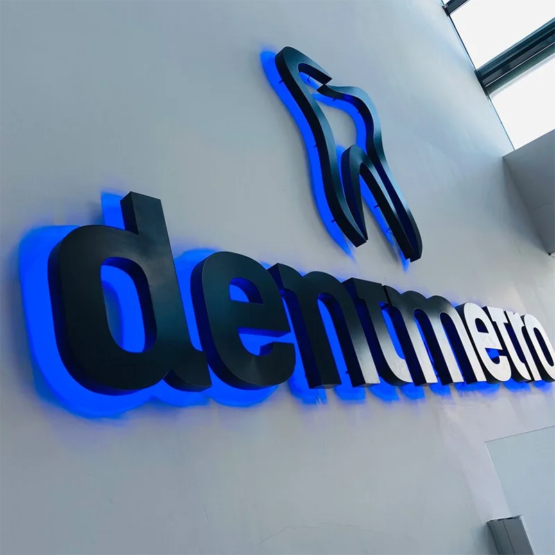 Stainless Steel Channel Letters Making Advertising Word Sign Led Logo Design Backlit Led Letter Sign For Store