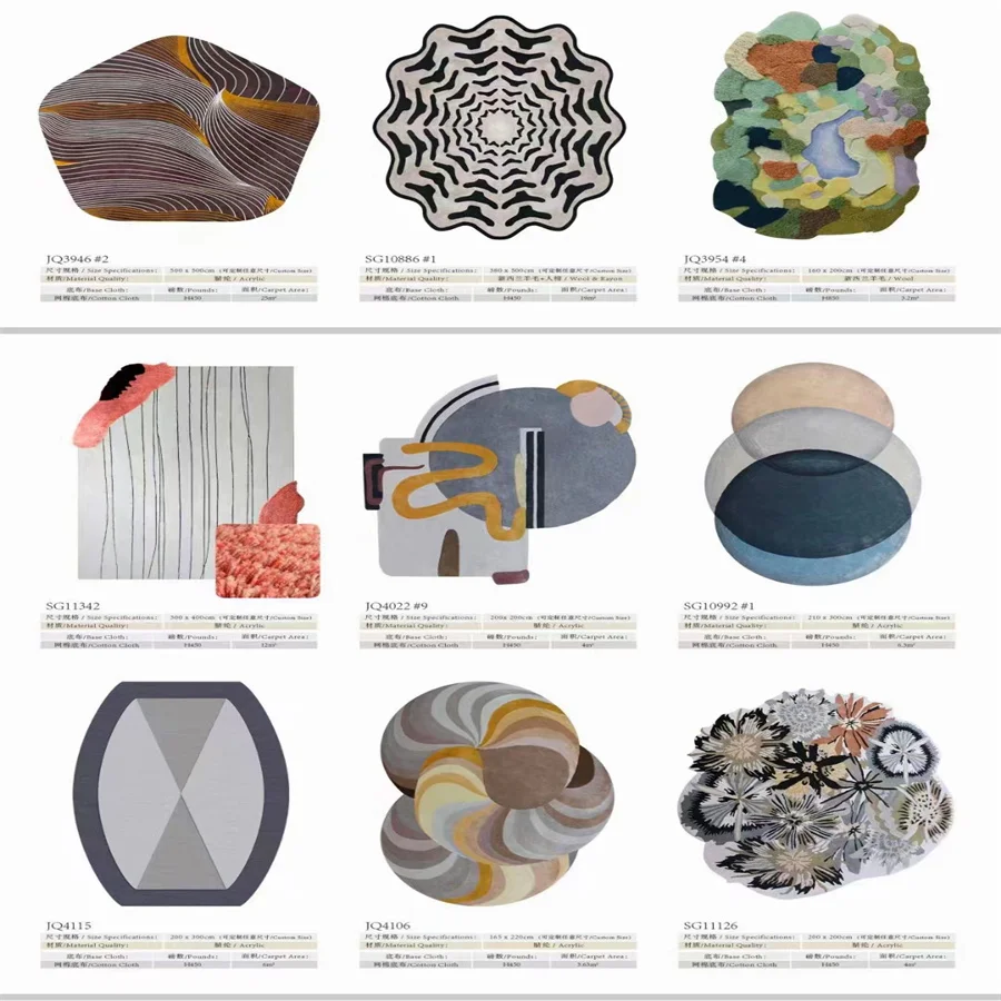 Hand Tufted Woolen Carpets Luxury Carpet for Living Room Carpet Manufacturers Hand Tufted Rugs Customized Plush Kitchen Rug