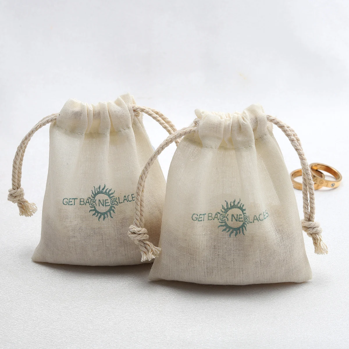 Hot Sale Solid Canvas Skincare Cosmetic Bag Spots Cotton Linen Drawstring Security Candle Makeup Packing Gift Muslin Pouch
