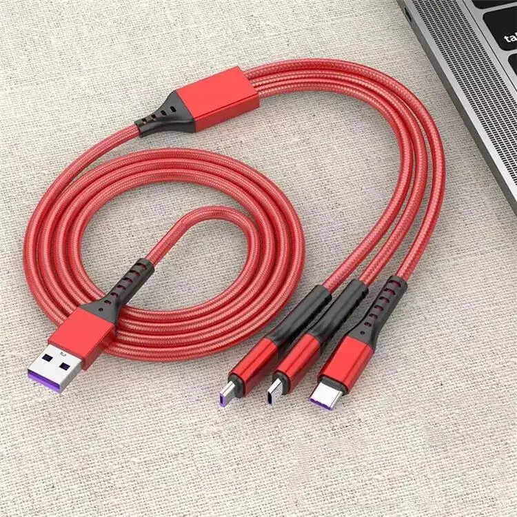 1 м 3 в Micro USB Type C зарядный кабель Multi Usb порт нейлоновая оплетка 5A зарядная линия для мобильного телефона 66 Вт Проводные кабели