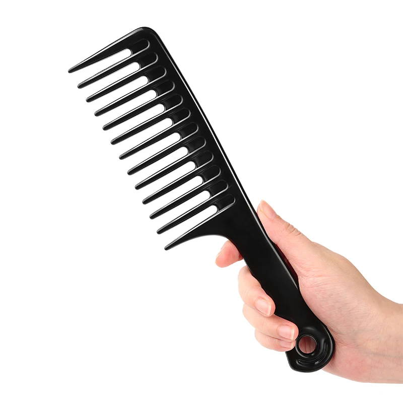 Wholesale Custom Logo Black Plastic Wide Teeth Hair Wash Massage Shampoo Shower Combs 6226