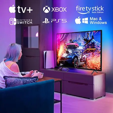 Lytmi HDMI 2.0 Neo Sync Box with Ambient Light LED TV Backlight Strips for 91-120 inch TV