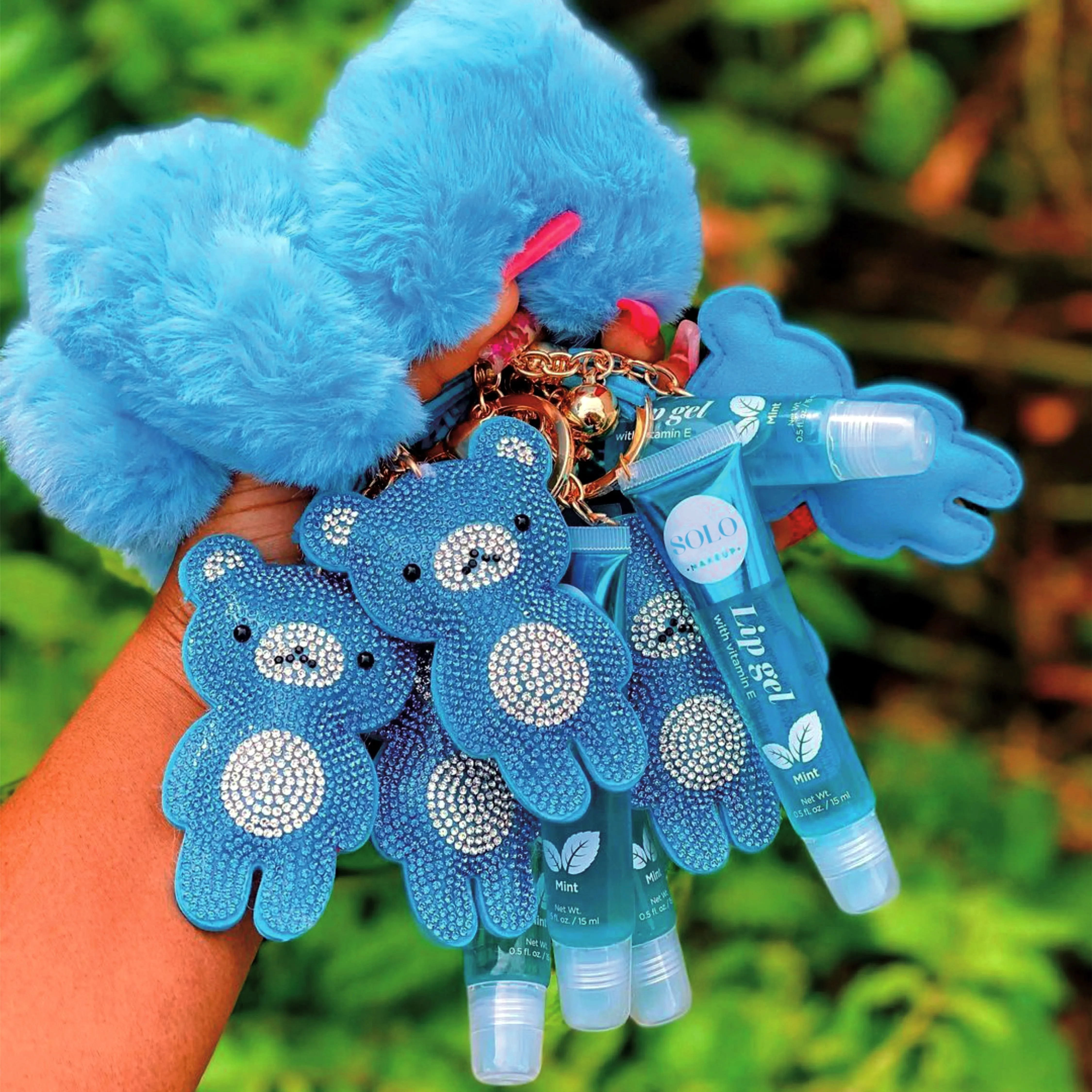 2021 Lipgloss Base Oil Private Label Clear Custom Kids Strass Rhinestone Bear Keychain No Brand Box Make Your Own Line Lip Gloss