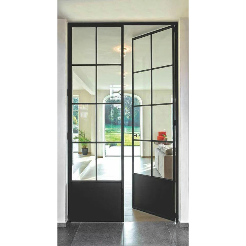 Crittall style patio external wrought iron and glass french door