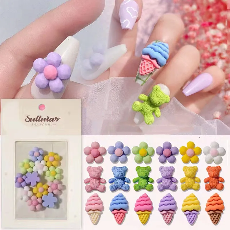 Wholesale Mix-Color 3D Cute Cartoon Nail Art Decorations For Press On Nails Charms