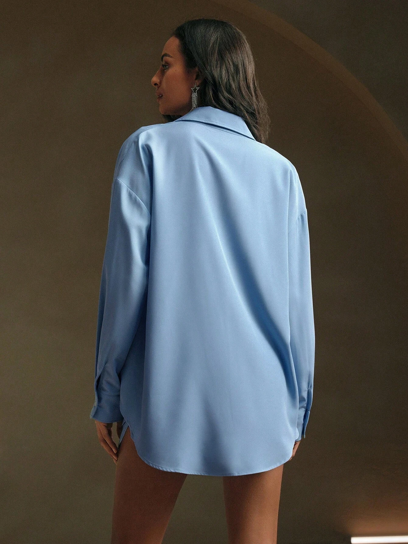 Custom Modern City Style Casual Solid Shirt Set Fashion Over-sized Pajamas Suit Button Up Shirt and Shorts Beaded Set