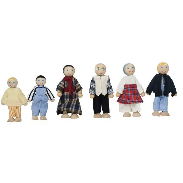 Top Sale China Factory Supply Price Custom Made Christmas Gift Toy Wholesale Happy Family Wooden Doll